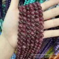8mm natural purple strawberry quartz round beads for DIY jewelry making strands - 8mm (Approx. 47 Beads Per Strand) / Deep purple