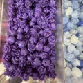 Purple 3D rose beads with cross holes for DIY shell powder jewelry making - 50 Pieces/Pack (10mm) / Dark Purple (2015-17)