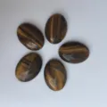 Cabochons ovales en pierre œil de tigre naturelle pour création de bijoux DIY et supports - 4*6mm / Lot de 10 / Œil de tigre