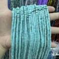 Handheld strands of 3x3mm turquoise square natural stone beads for DIY jewelry making - Turquoise