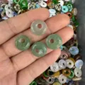 Natural green aventurine stone donut beads with eccentric hole for DIY jewelry crafts - Green Aventurine