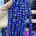 Perles cubes en lapis-lazuli bleu facetté 10mm pour accessoires bijoux DIY - 10mm (Environ 32 Perles/Fil) / Lapis-lazuli naturel