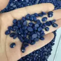 Cabochon ovali in pietra blu sfaccettata con retro piatto per creazione gioielli fai-da-te - Lapis Lazzuli Ottimizzato