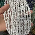 Cuentas de piedra natural triturada blanca 3-5mm para accesorios de joyería DIY - 3*5mm (Aprox. 80cm Tira) / Turquesa Blanca Natural