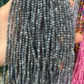 Small 3mm round blue grey shell beads loose strand for DIY jewelry accessories and crafts - 3mm (Approx 38cm Strand) / Grey Blue