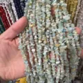 Cuentas de grava de cristal verde agua natural para la fabricación de joyas DIY - 3*5mm (Aprox. 80cm Tira) / Amazonita