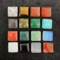 Sortierte quadratische Naturstein Cabochons in verschiedenen Farben für DIY Schmuck - 10mm / Mehrfarbig
