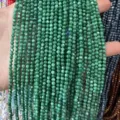 Green 3mm shell round beads with iridescent cat-eye luster for DIY jewelry making - 3mm (Approx 38cm Strand) / Verdant