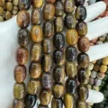 High-quality natural tiger eye stone barrel beads for DIY jewelry making accessories - 10x14mm (Approx 28 Pcs/Strand) / Tiger Eye