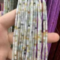 Mixed 2x2mm natural stone cylinder tube beads for DIY jewelry making and crafts - Amazonite Cylinder / One Strand (Approx 38cm)