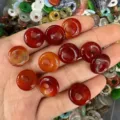 Natural red agate Ping An Kou donut beads for DIY jewelry making accessories - Red Agate