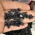 Schwarze Turlite Cabochons Tropfenform für DIY Ohrringe Schmuck. - 5X7mm / Black line pine 1