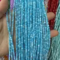 Sky blue 3mm round shell beads strand for DIY jewelry making - 3mm (Approx 38cm Strand) / Sky Blue
