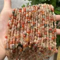 Natural irregular 4x6mm stone beads in vibrant orange and green for DIY jewelry crafts - 4*6mm (Approx 40cm per strand) / Mixed Rutilated Quartz