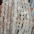 Natural white crystal barrel beads for DIY jewelry making and bracelet accessories - 10x14mm (Approx 28 Pcs/Strand) / White Crystal