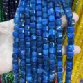 Perles en agate de pierre naturelle facettée bleu 10mm pour création de bijoux - 10mm (Environ 32 Perles/Fil) / Jade Bleu Royal Optimisé