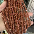 Cuentas de piedra de oro marrón natural de 3-5mm para suministros de joyería artesanal - 3*5mm (Aprox. 80cm Tira) / Piedra de arena dorada