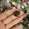 Natural brown patterned stone Ping'an Kou bead accessories for DIY jewelry necklace - Red and Black Obsidian