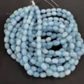 Natural light blue barrel shaped stone beads for DIY jewelry making and accessories - 10x14mm (Approx 28 Pcs/Strand) / Aquamarine