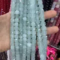 Perles carrées facettées en pierre naturelle bleu clair 10 mm pour création bijoux DIY - 10mm (Environ 32 Perles/Fil) / Optimize grape green