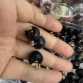Handmade blue goldstone apple shaped pendant with gold leaf bail for DIY earring jewelry making - 15mm (ai-10 Pieces/Pack) / Blue Sandstone
