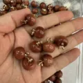 Sparkling apple-shaped goldstone pendants with gold loops for DIY jewelry crafting - 15mm (ai-10 Pieces/Pack) / Gold Sandstone
