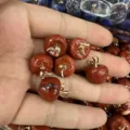 Natural red jasper stone apple-shaped pendant with gold bail for DIY jewelry making - 15mm (ai-10 Pieces/Pack) / Red Jasper