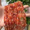 Natural orange carnelian agate freeform stone beads for DIY jewelry making 4*6mm - Red Agate