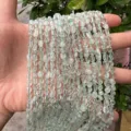 4*6mm irregular natural pale green stone beads strands for DIY jewelry making and crafts - Green Crystal