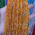 3mm natural orange round shell beads with luster for DIY jewelry making accessories - 3mm (Approx 38cm Strand) / Orange Yellow (19)