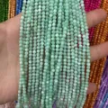 Green 3mm sea shell round beads for DIY jewelry making - 3mm (Approx 38cm Strand) / Mint Green (21)