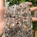 Natural irregular 4x6mm crystal stone beads strands for handmade DIY jewelry making - Black Rutilated Quartz