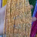 Premium 3mm champagne yellow sea shell round beads for DIY necklace and bracelet jewelry making - 3mm (Approx 38cm Strand) / Champagne (22)