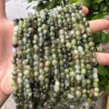 Irregular green natural stone beads for DIY jewelry making - Green Rutilated Stone