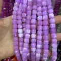 Perles cubes en pierre naturelle violette facettées de 10mm pour la création de bijoux - 10mm (Environ 32 Perles/Fil) / Jade Violet Clair