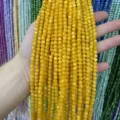 3mm small yellow round seashell beads strands for DIY jewelry making accessories and crafts - 3mm (Approx 38cm Strand) / Bright yellow
