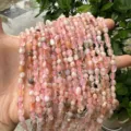 Irregular 4x6mm natural pink quartz loose stone beads strands for DIY jewelry making - Cherry Blossom Agate