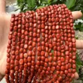 Polished natural red jasper irregular stone beads 4x6mm for DIY jewelry making strands - Red Jasper
