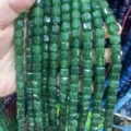 Perles carrées en pierre naturelle verte facettées 10 mm pour bijoux - 10mm (Environ 32 Perles/Fil) / Jade Malais Amélioré