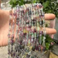 Handheld irregular natural colorful fluorite stone beads 4x6mm for DIY jewelry making accessories - Purple Fluorite