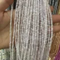 High quality 3mm white round sea shell loose beads strands for DIY jewelry making projects - 3mm (Approx 38cm Strand) / Iridescent White