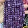 Perles cubes en pierre naturelle facettée violette 10mm pour bijoux DIY - 10mm (Environ 32 Perles/Fil) / Violet Rose Optimisé