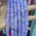Perles carrées en pierre naturelle violette facettée 10mm pour bijoux DIY artisanat - 10mm (Environ 32 Perles/Fil) / Jade Bleu-Violet Optimisé