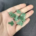 Small green semi-precious natural stone cross beads for DIY jewelry making 12x16mm - 1 Bead / Green Aventurine