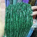 Natural green malachite 3x3mm square cube stone beads for DIY jewelry bracelets - Malachite-toned Stone