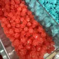 Pink shell powder 3D rose beads with transverse hole for DIY jewelry making accessories - 50 Pieces/Pack (10mm) / Red and Light Blue (2015-20)