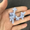 Light blue 12x16mm natural stone cross beads with vertical holes for DIY jewelry - 1 Bead / Purple Agate Turquoise