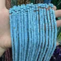 Natural blue 3x3mm square stone cube beads for DIY jewelry bracelet making strands - Turquoise
