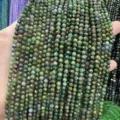 Faceted green natural stone agate beads strands for DIY necklace and bracelet jewelry - Natural Green Emerald Round Beads / 2mm Faceted (Approx. 170 Beads/Strand)