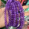 Premium 8mm purple natural stone round beads for DIY jewelry making accessories - 8mm (Approx. 47 Beads Per Strand) / Purple(27)